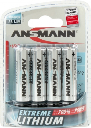 Ansmann Extreme 4 stuks AA batterij Lithium 2850 mAh 1.5 Volt