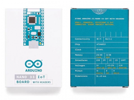 ARDUINO® NANO 33 IOT MET HEADERS