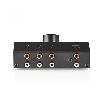 Analoge Audio-Switch | 3 poort(en) | Input: 3x (2x RCA Female) | Output: 1x (2x RCA Female) | Manueel | Metaal | Zwart