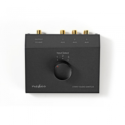 Analoge Audio-Switch | 3 poort(en) | Input: 3x (2x RCA Female) | Output: 1x (2x RCA Female) | Manueel | Metaal | Zwart