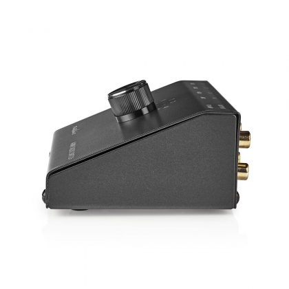 Analoge Audio-Switch | 4-Poorts poort(en) | Input: 1x 3,5 mm / 3x (2x RCA Female) | Output: 1x (2x RCA Female) | Manueel | Metaal | Zwart