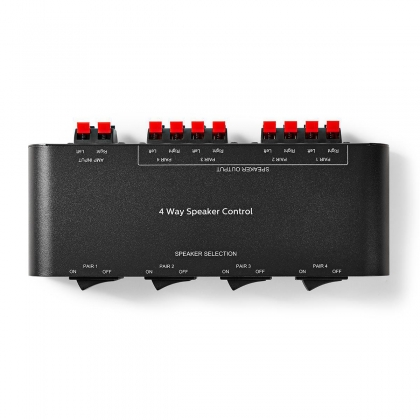 Speaker Control Box | 4-Poorts poort(en) | Klemmen | Luidspreker Impedantie: 4-16 Ohm | Maximale Belasting per Kanaal: 200 W | Aluminium | Zwart