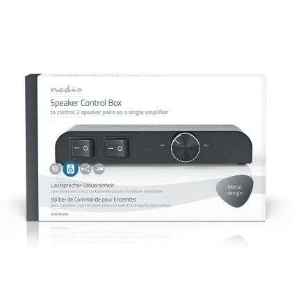 Speaker Control Box | 2 poort(en) | Banana | Luidspreker Impedantie: 4-16 Ohm | Maximale Belasting per Kanaal: 60 W | Volumebediening | Aluminium | Zwart
