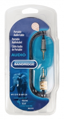 Stereo Audiokabel 3.5 mm Male - 3.5 mm Male 10.0 m Blauw