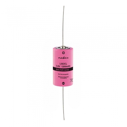 Lithiumthionylchloride-Batterij ER14250 | 3.6 V DC | Lithium Thionyl Chloride | 1200 mAh | 1-Blister | ER14250 | Soldeerdraad | Roze