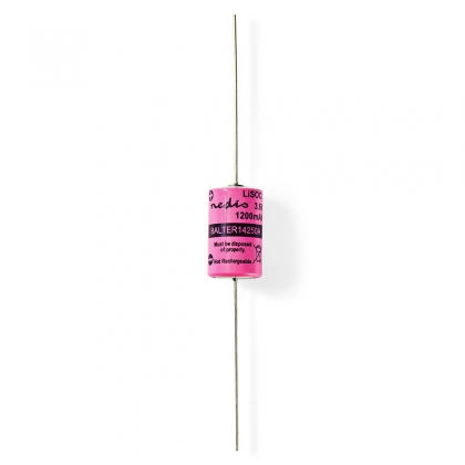 Lithiumthionylchloride-Batterij ER14250 | 3.6 V DC | Lithium Thionyl Chloride | 1200 mAh | 1-Blister | ER14250 | Soldeerdraad | Roze