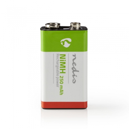 Oplaadbare NiMH-Batterij E-Block | 8.4 V DC | 250 mAh | Voorgeladen | 1-Blister | 6LR61 | Groen / Rood