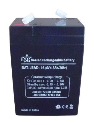 Oplaadbare Loodzuur Accu 6 V 4500 mAh 70 mm x 47 mm x 101 mm