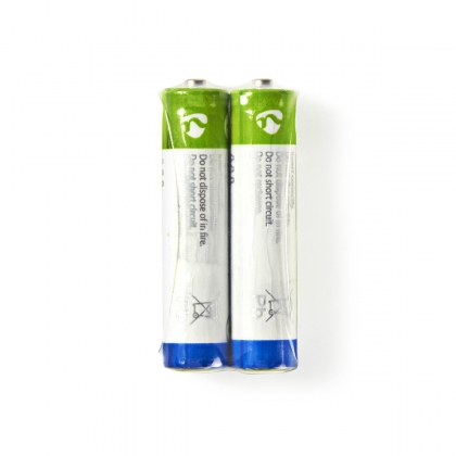 Zink-Koolstof-Batterij AAA | 1.5 V DC | Zink-Carbon | 2-krimpverpakking | R03 | Verschillende apparaten | Blauw / Groen / Wit