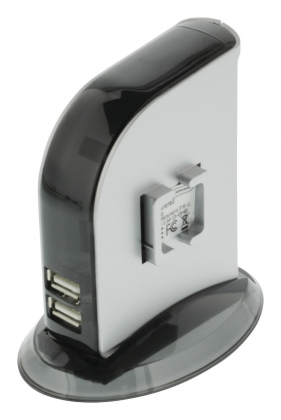 7 Poorten Hub USB 2.0 Grijs + 2,5A voeding
