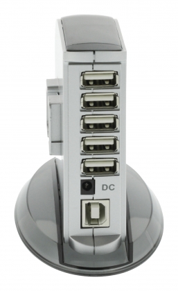 7 Poorten Hub USB 2.0 Grijs + 2,5A voeding