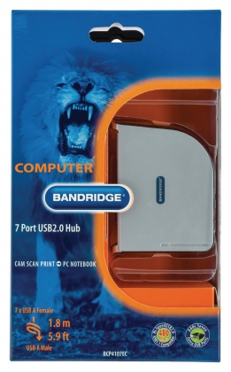 7 Poorten Hub USB 2.0 Grijs + 2,5A voeding