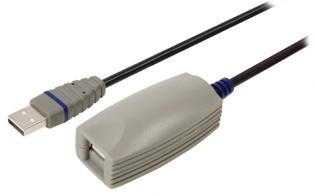 Actieve USB 2.0 Verlengkabel USB A Male - USB A Female 5.00 m Blauw