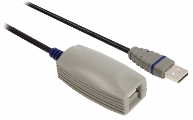 Actieve USB 2.0 Verlengkabel USB A Male - USB A Female 5.00 m Blauw