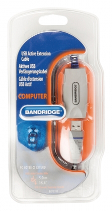 Actieve USB 2.0 Verlengkabel USB A Male - USB A Female 5.00 m Blauw