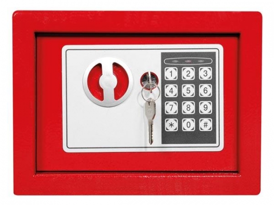 ELEKTRONISCHE KLUIS - 23 x 17 x 17 cm - ROOD