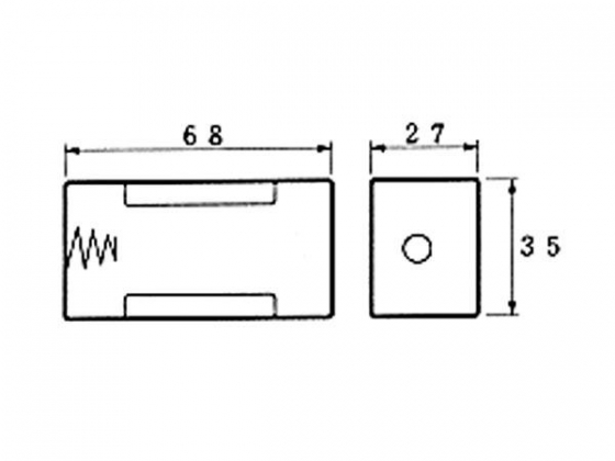 BATTERIJHOUDER VOOR 1 x D-CEL (MET SOLDEERLIPPEN)