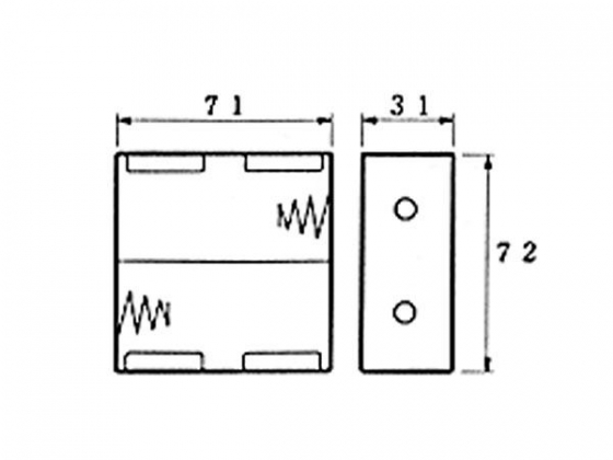 BATTERIJHOUDER VOOR 2 x D-CELL (VOOR BATTERIJCLIPS)