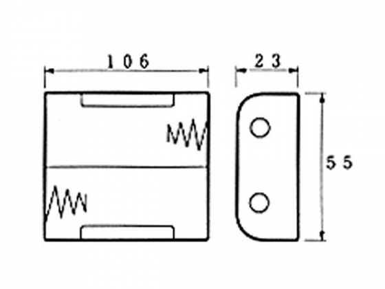 BATTERIJHOUDER VOOR 2 x C-CEL (VOOR BATTERIJCLIPS)