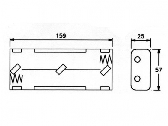 BATTERIJHOUDER VOOR 6 x C-CEL (VOOR BATTERIJCLIPS)