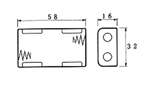 BATTERIJHOUDER VOOR 2 x AA-CEL (VOOR BATTERIJCLIPS)