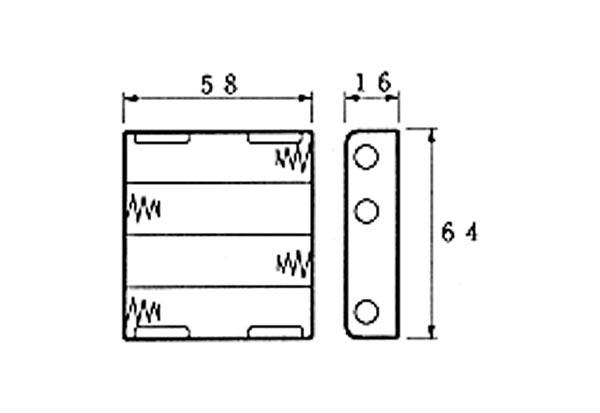 BATTERIJHOUDER VOOR 4 x AA-CEL (VOOR BATTERIJCLIPS)