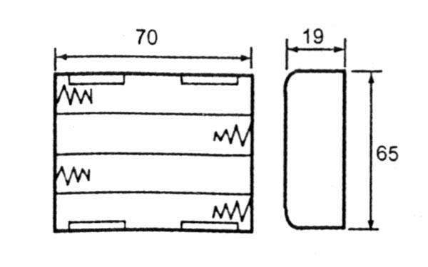 BATTERIJHOUDER VOOR 4 x AA-CEL (MET DRADEN)