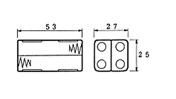 BATTERIJHOUDER VOOR 4 x AAA-CEL (MET SOLDEERLIPPEN)