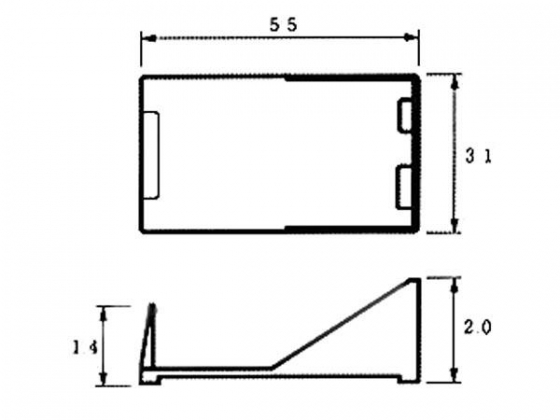 BATTERIJHOUDER VOOR 1 x 9V-CEL (MET DRADEN)