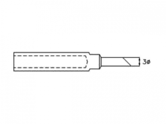 SMD-SOLDEERPUNT - HOEFVORM 45° - Ø 0.3 mm (1/8")