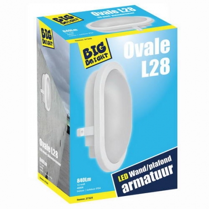 BULKHEAD LEDLAMP - OVAAL - 12 W - NEUTRAALWIT