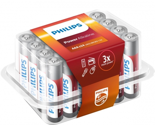 24 STUKS PHILIPS ALKALINE AAA BATTERIJEN IN BOX