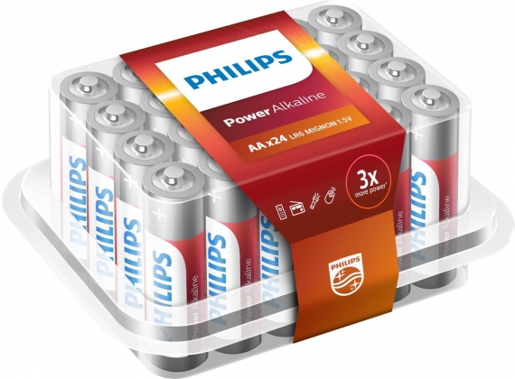 24 STUKS PHILIPS ALKALINE AA BATTERIJEN IN BOX