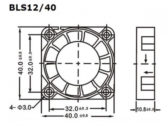 VENTILATOR 12VDC GLIJLAGER 40 x 40 x 10mm