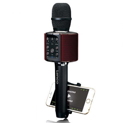 Bluetooth® karaokemicrofoon met luidspreker & verlichting Zwart