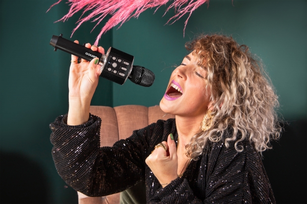 Bluetooth® karaokemicrofoon met luidspreker & verlichting Zwart