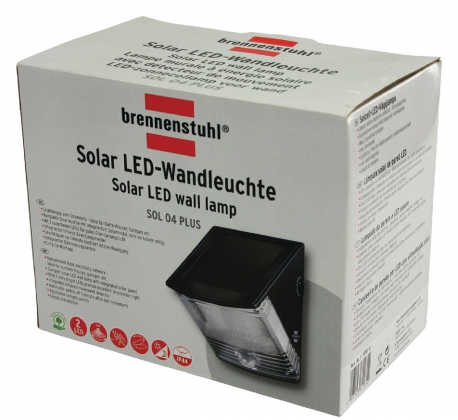 Solar Wandlamp 2 LED Zwart