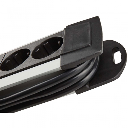 Stekkerdoos Premium-Alu-Line 4-voudig 1.80 m Aluminium/Zwart - Geaard TYPE F
