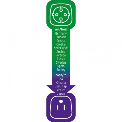 Reisstekkeradapter voor VS-, Japan-stopcontact en eurostekker