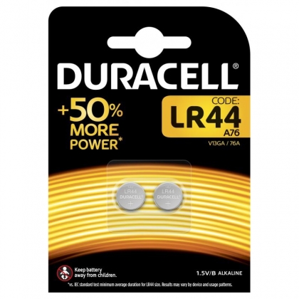 Duracell LR44 1.5V alkaline knoopcel 2 stuks blister