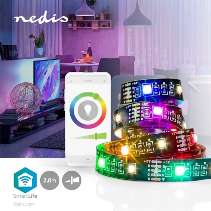 SmartLife LED Strip | Bluetooth® | RGB / Warm Wit | SMD | 2.00 m | IP20 | 2700 K | 380 lm | Android™ / IOS