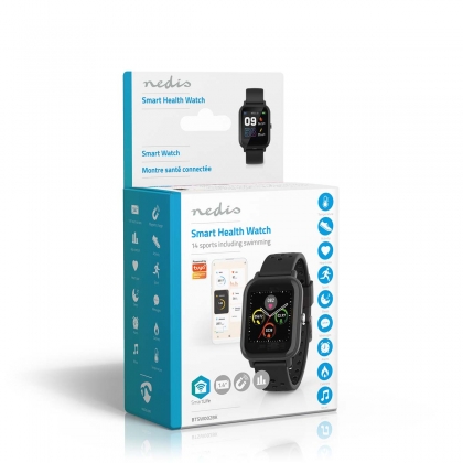 SmartLife-horloge | 1.4 " | LCD | IP68 | Maximale gebruiksduur: 120 uur | Android™ / IOS | Zwart