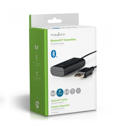 Bluetooth®-Zender | Input: 1x AUX / 1x USB | SBC | Zwart