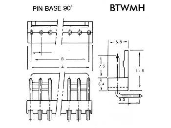 HAAKSE PRINTCONNECTOR - MANNELIJK - 10 CONTACTEN