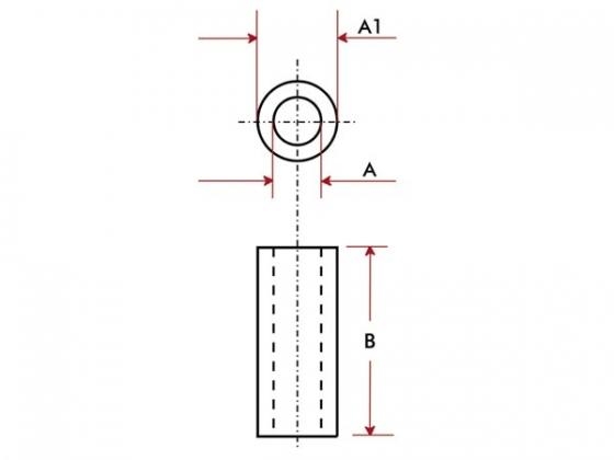 PLASTIC AFSTANDSBUS 15mm M3