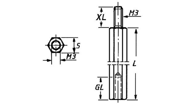 METALEN AFSTANDSBUS 10mm M3 - MANNELIJK / VROUWELIJK