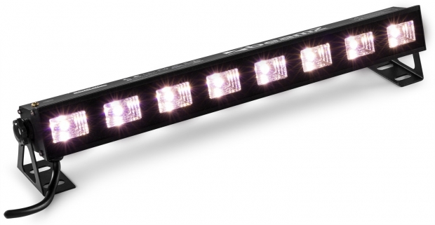 BUVW83 BLACKLIGHT BAR 8X 3W UV LED's en WIT 2 IN 1