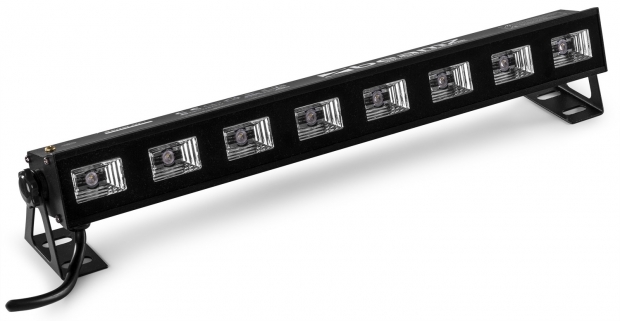 BUVW83 BLACKLIGHT BAR 8X 3W UV LED's en WIT 2 IN 1