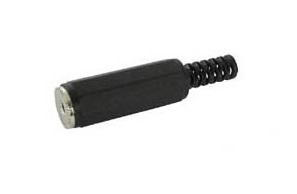 VROUWELIJKE 2.5mm MONO JACK - PLASTIC ZWART