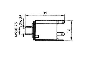 VROUWELIJKE 6.35mm STEREO JACK - MET SCHAKELAAR